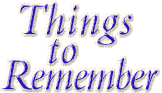 Things to Remember